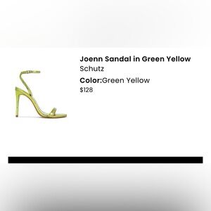 Schutz Joenn Sandal Size 8 💚 Green Yellow